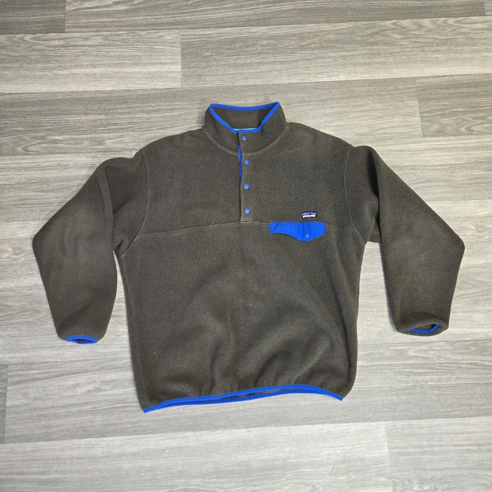 Patagonia Synchilla Brown Fleece Quarter Snap Pullover Sweatshirt Mens Large